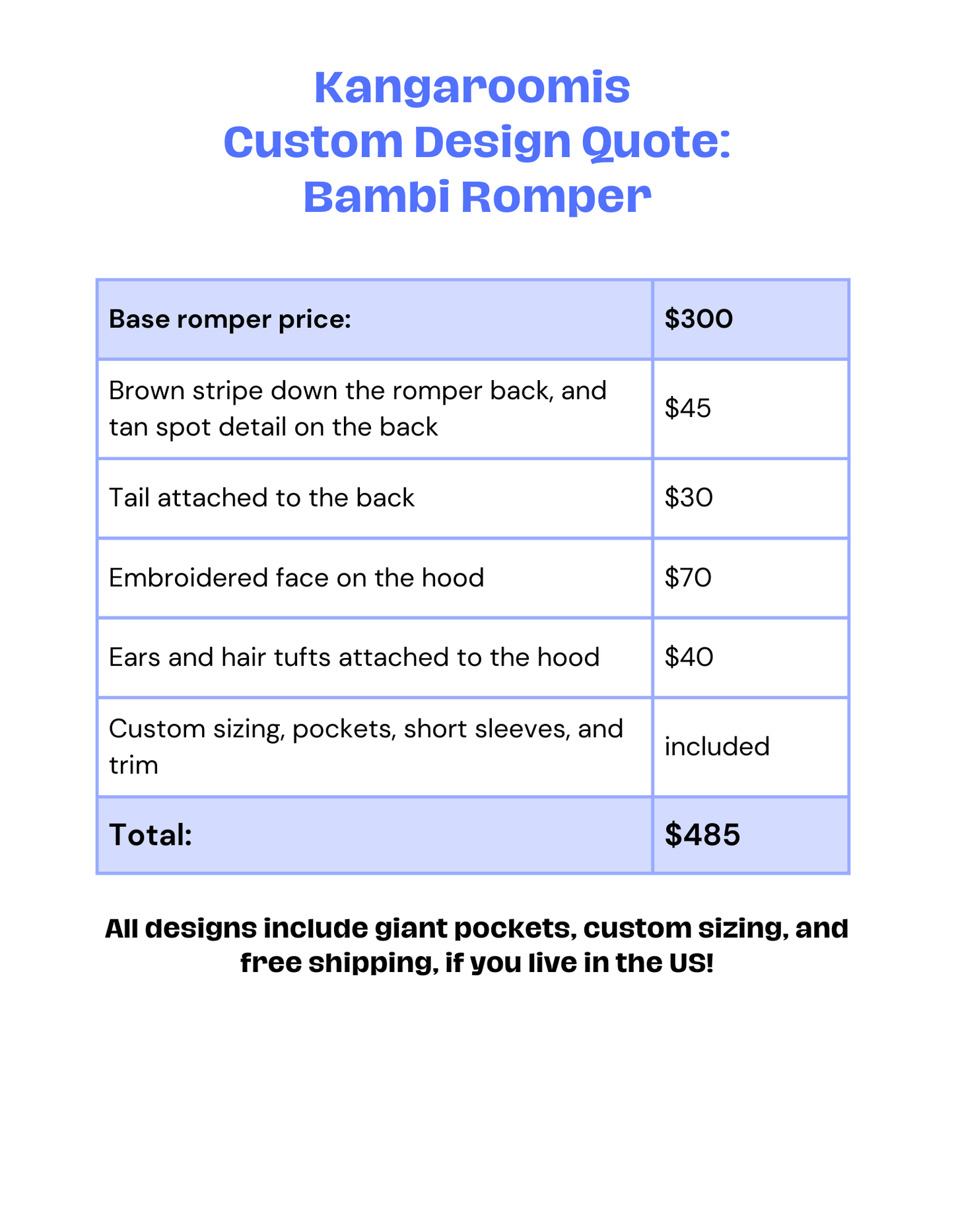 Custom Bambi Romper for Drew
