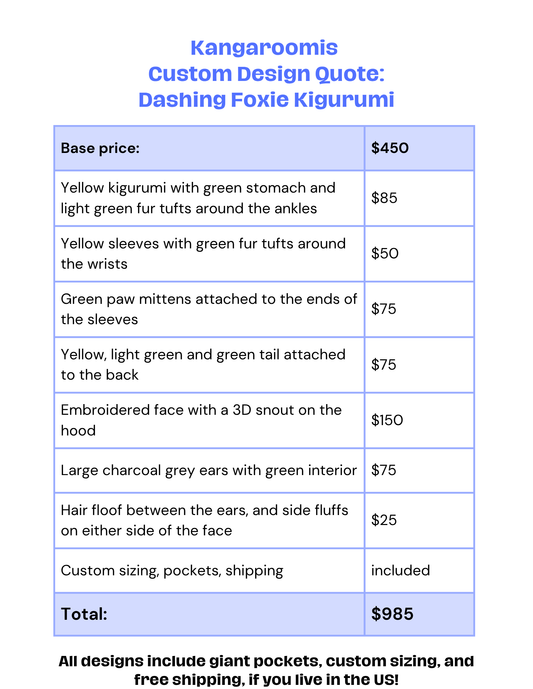 Dashing Foxie Custom Kigurumi