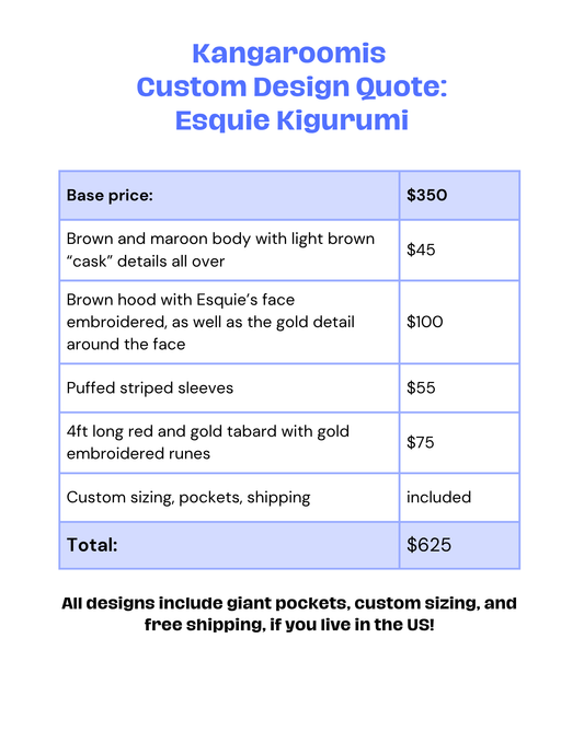 Custom Esquie Kigurumi for Dominic