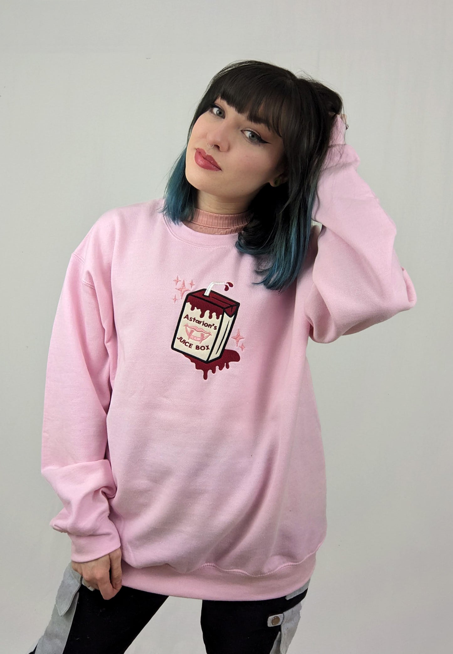 Astarion's Juice Box Crewneck in Pink