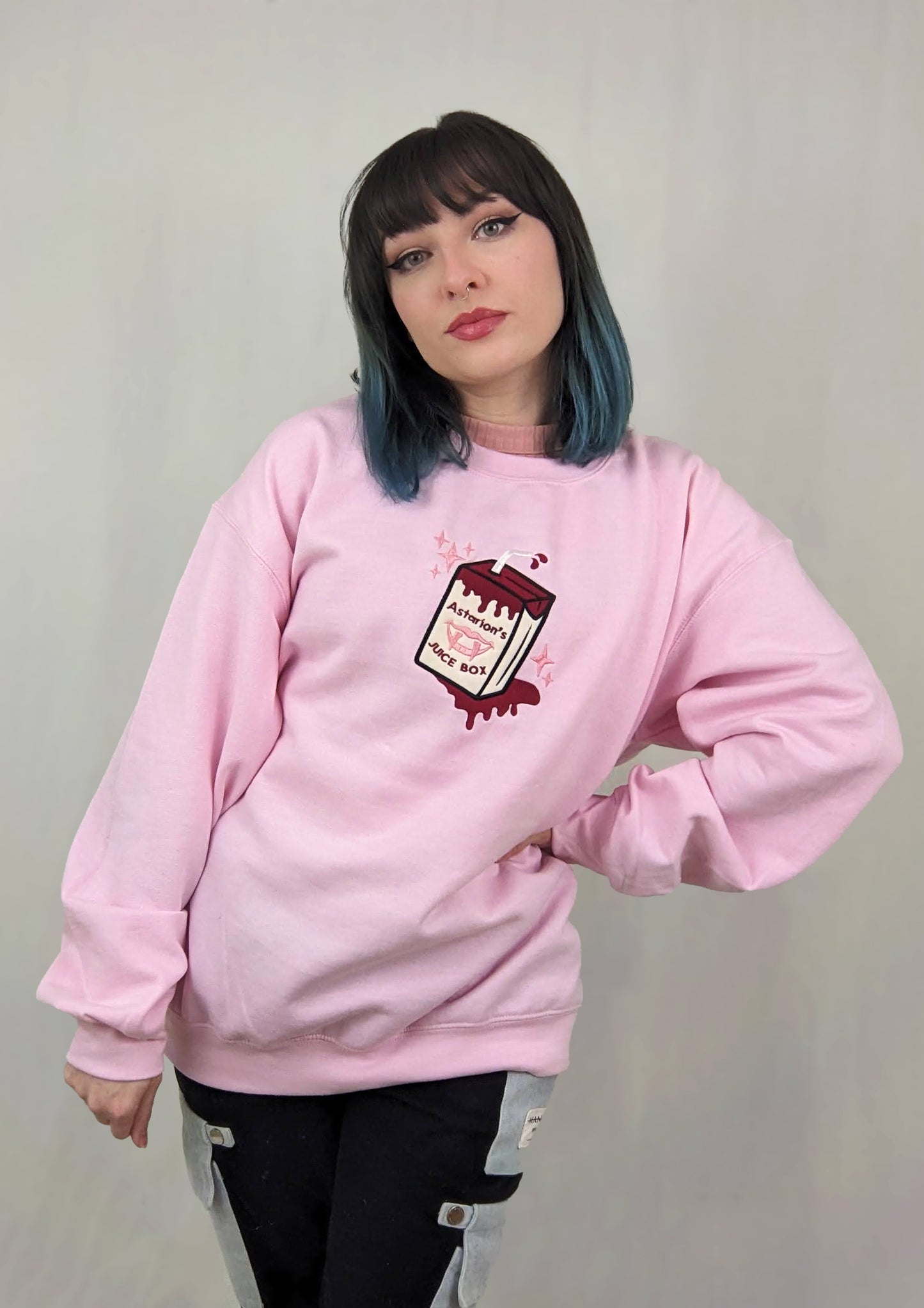 Astarion's Juice Box Crewneck in Pink