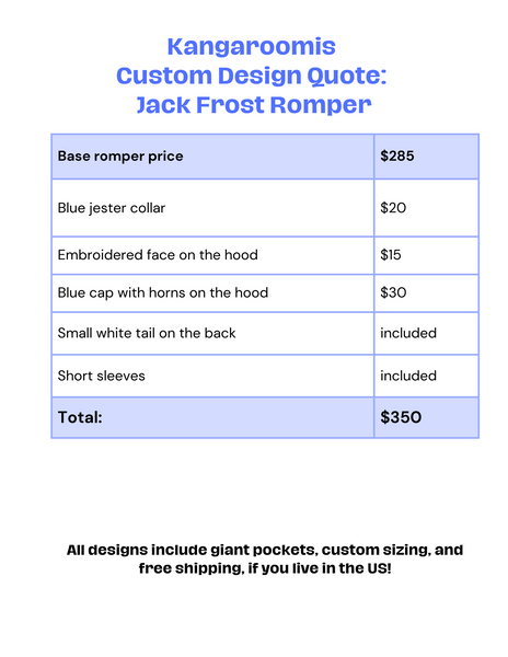 Custom Jack Frost Romper for Jonathan
