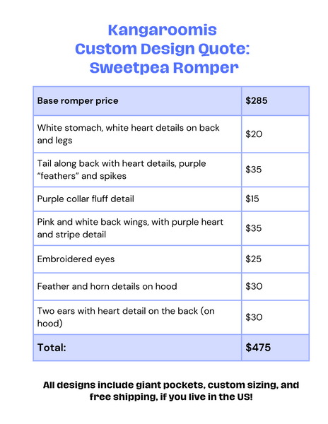 Custom Sweetpea Romper for Cas