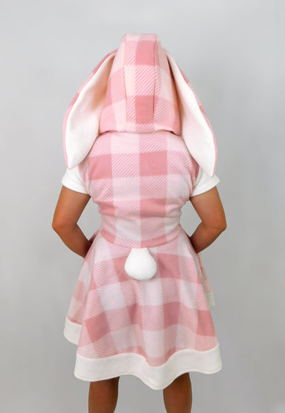 Plaid Bunny Kigurumi Dress - Black and cream variant for Adrienne